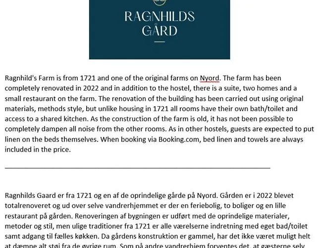 Ragnhilds Gard, Hostel *